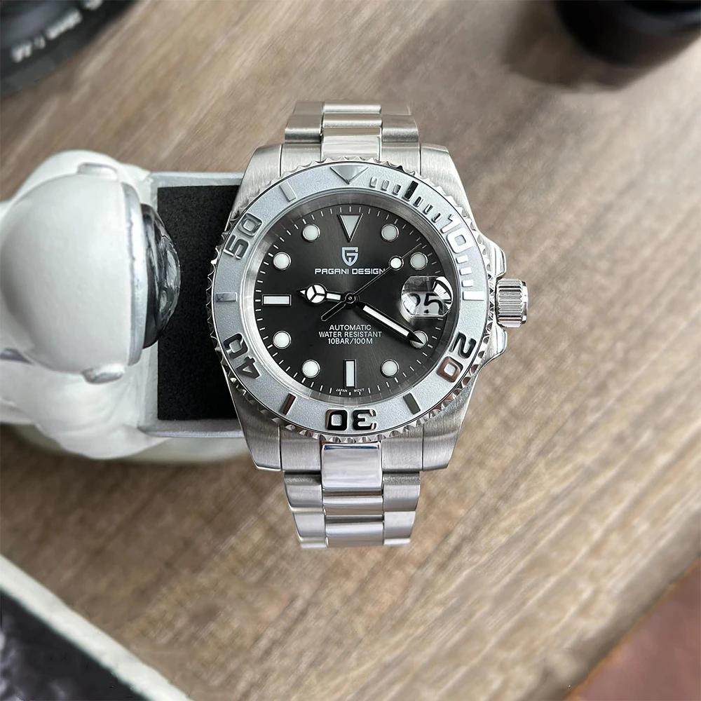 PAGANI DESIGN 40MM Diving Series NH35 Luxury Mens Mechanical Watch 10Bar Sapphire Glass Mens Automatic Watches Clock
